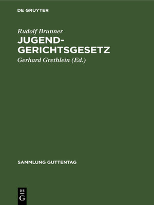 cover image of Jugendgerichtsgesetz